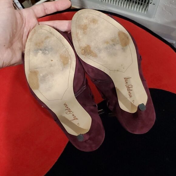 Sam Edelman Asher Lace Up Peep Toe Heeled Ankle Boots in Burgundy Size 7 - Picture 13 of 14